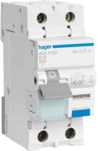 Автомат дифференциального тока АВДТ Hager 2п 20А 30мА 4,5кА C тип AC картинка